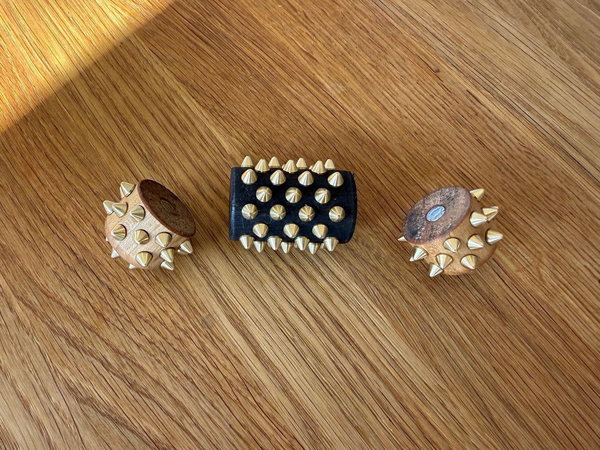 3-teilige Igelwalze aus Holz und Messing - magnetische Verbindung, handmade aus Südkorea