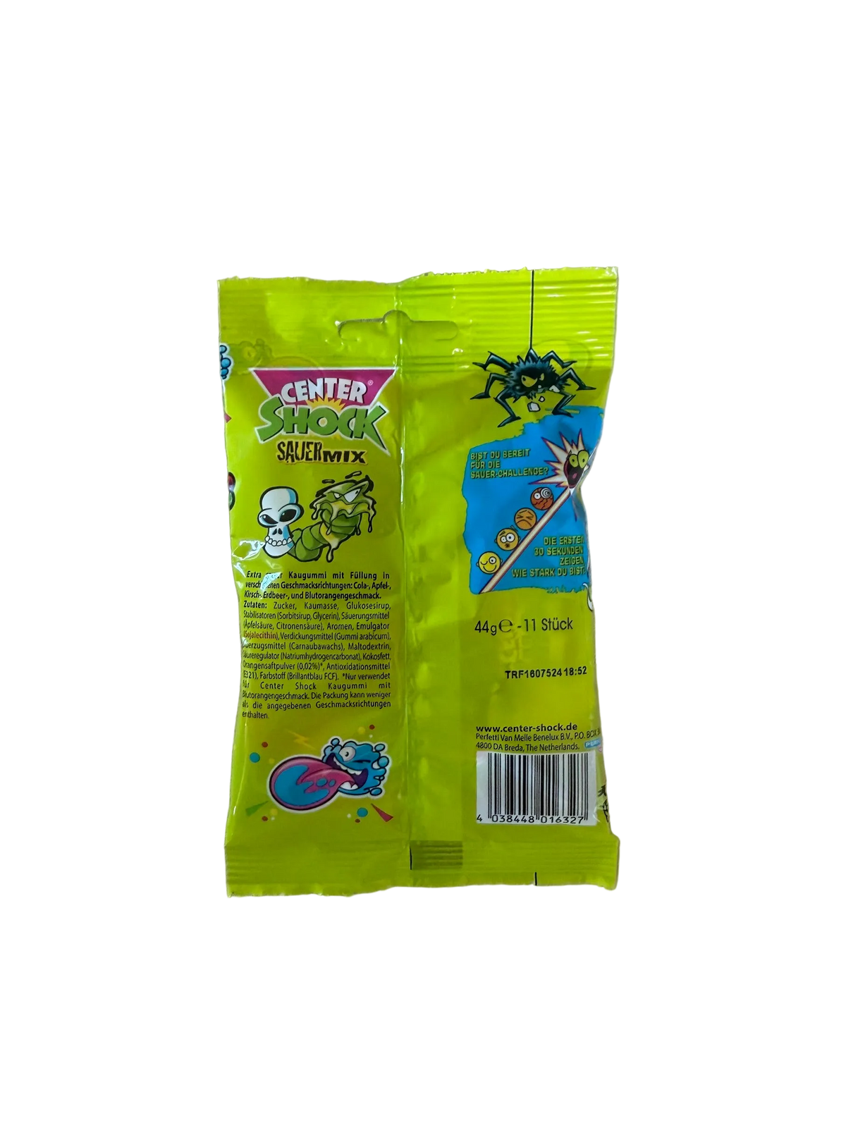 Center Shock Sour Mix Kaugummis | 11 extra-sauren Kaugummis, mit Füllung, ohne Farbstoffe