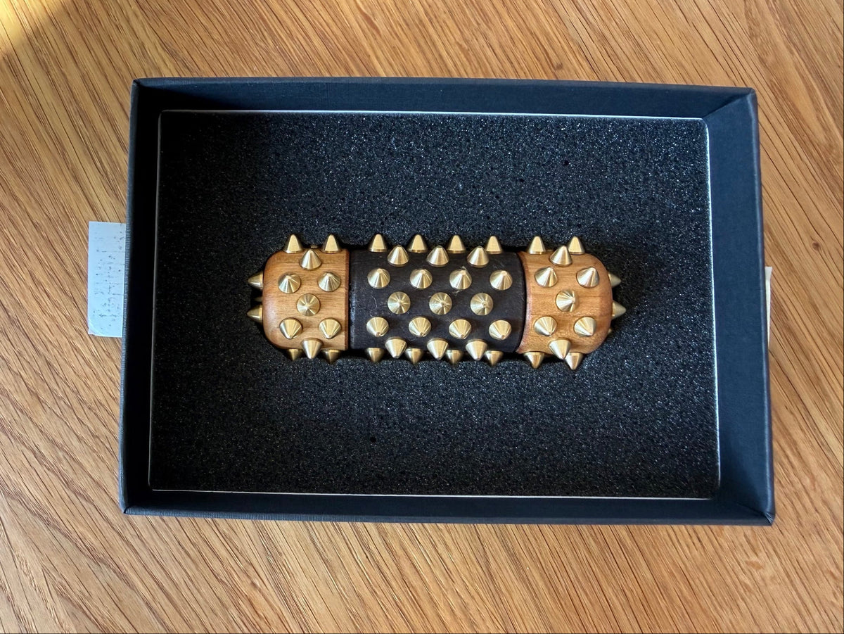 3-teilige Igelwalze aus Holz und Messing - magnetische Verbindung, handmade aus Südkorea