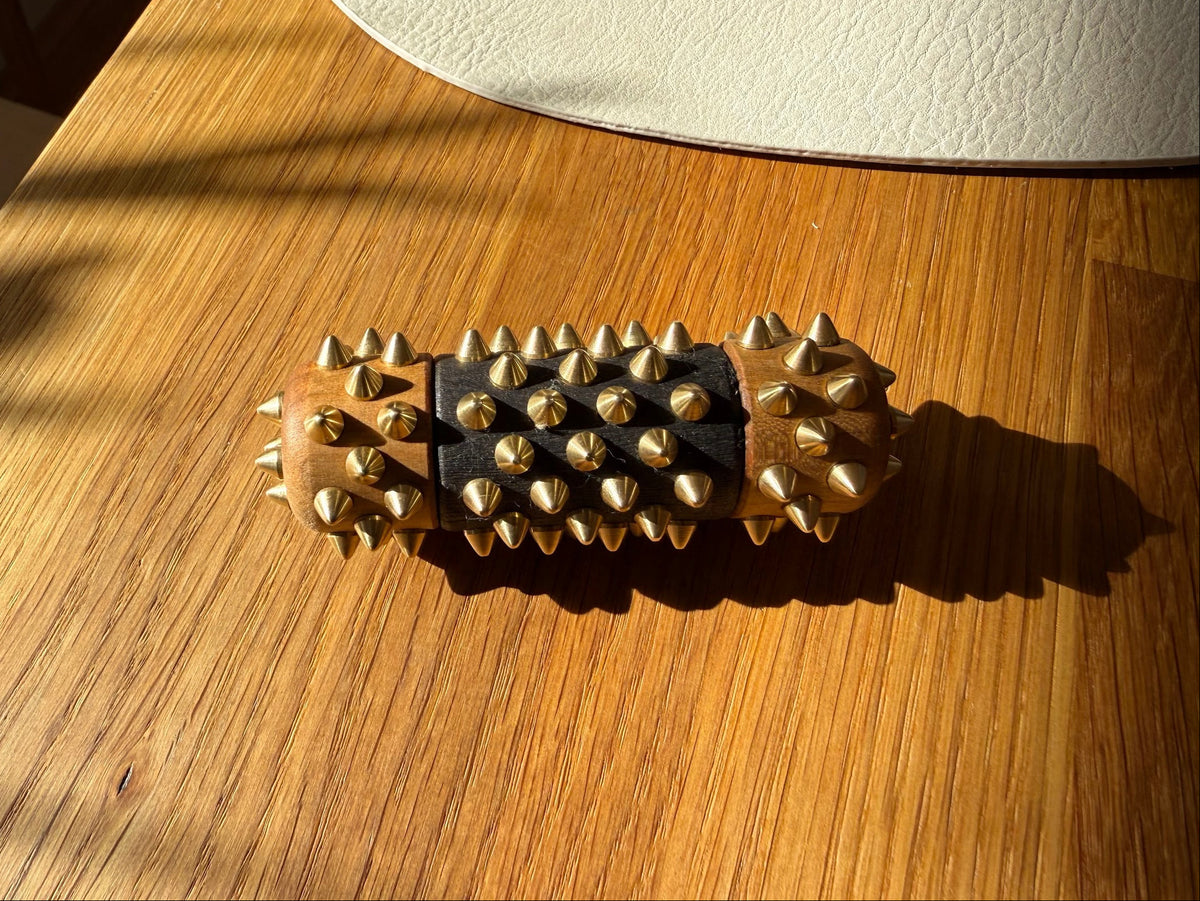 3-teilige Igelwalze aus Holz und Messing - magnetische Verbindung, handmade aus Südkorea